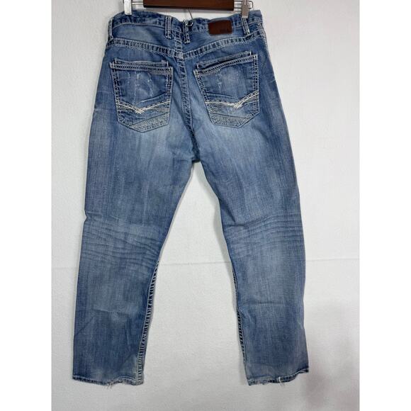 BKE Denim Tyler Straight Jeans Distressed Pocket Casual Faded Men’s Size 32R Y2K - Picture 2 of 5
